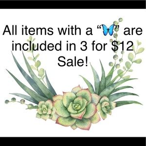 SALE 3 items for 12!